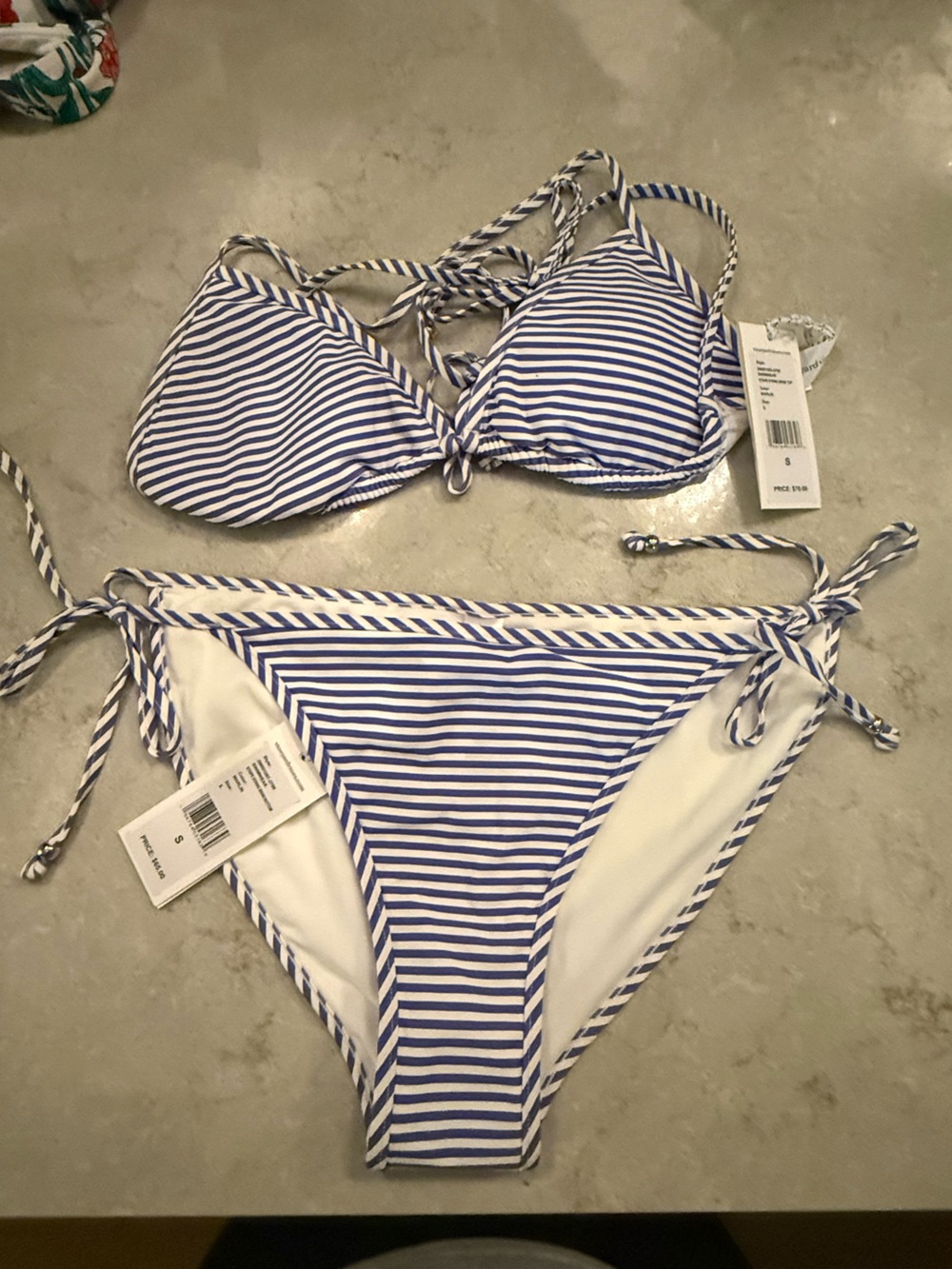 NWT Vineyard Vines Blue & White Striped Bikini